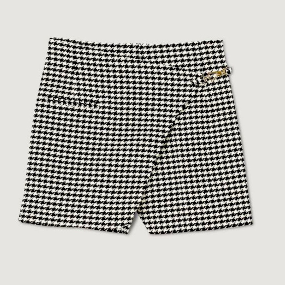 Sandro Houndstooth Shorts, Size 38